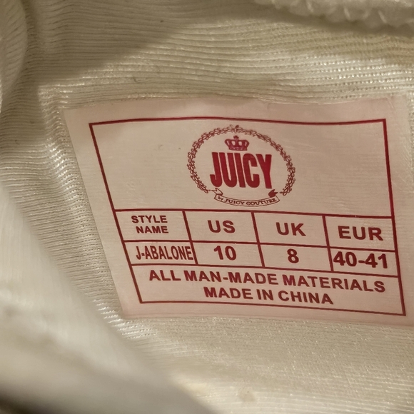 Juicy By Juicy Couture J-Abalone White Rhinestone Sneakers Wmns 10 - Picture 10 of 10